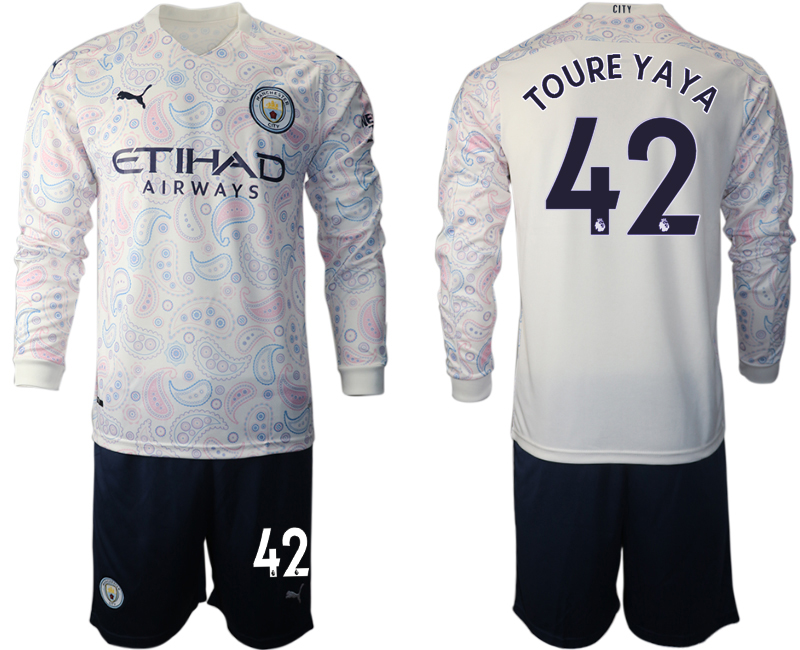 2021 Men Manchester city away long sleeve #42 soccer jerseys